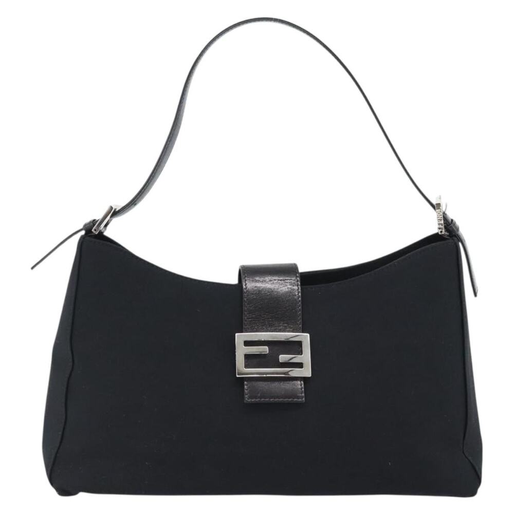 Fendi Cotton Mamma Baguette Shoulder Bag Black